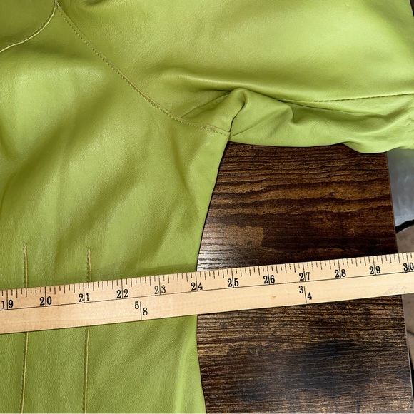 Lane Bryant Jacket Women's 22/24 Green Genuine Leather Coat - Picture 5 of 7